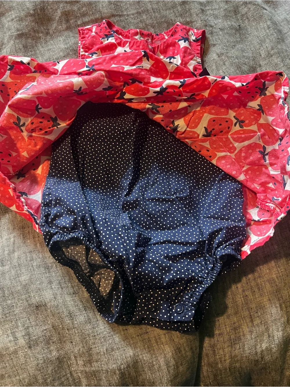Carter's Red and Navy Strawberry Print Dress with Bow